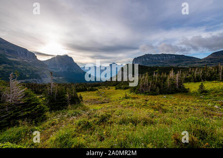 Logan pass, il Glacier National Park Foto Stock