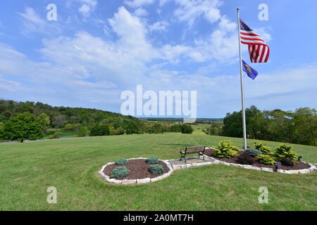 Vista guardando giù al campo di battaglia di Gettysburg. Foto Stock