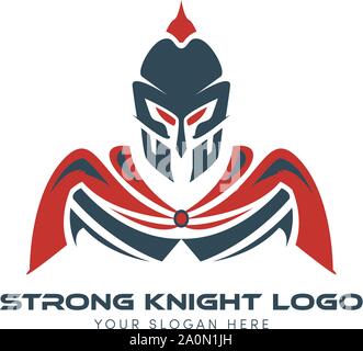 supereroe con logo knights con logo spartano Illustrazione Vettoriale