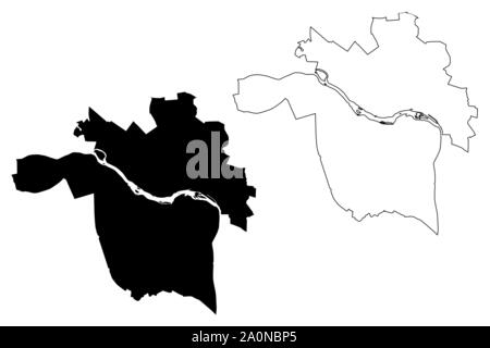 La città di Richmond ( Stati Uniti città, Stati Uniti d'America, usa city) mappa illustrazione vettoriale, scribble schizzo città di Richmond mappa Illustrazione Vettoriale
