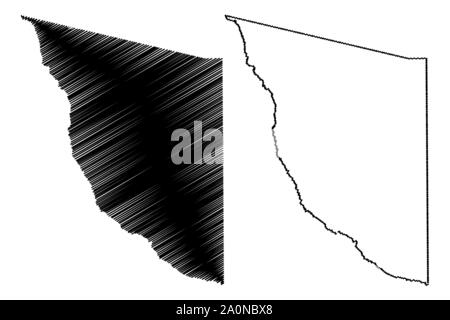 Presidio County, Texas (contee in Texas, Stati Uniti d'America,USA, Stati Uniti, US) mappa illustrazione vettoriale, scribble schizzo Presidio mappa Illustrazione Vettoriale