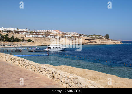 Sharm El Sheikh, Egitto, 05 settembre 2018.Hotel Domina Coral Bay, sunny beach di un popolare hotel egiziano sulle rive del caldo mare rosso Foto Stock