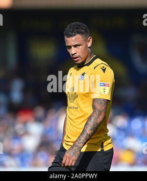 Londra REGNO UNITO 21 Settembre 2019 - Jonson Clarke-Harris di Bristol Rovers durante il Cielo lega scommessa di una partita di calcio tra AFC Wimbledon e Bristol Rovers al Cherry Red Records Stadium - solo uso editoriale. No merchandising. Per le immagini di calcio FA e Premier League restrizioni si applicano inc. no internet/utilizzo mobile senza licenza FAPL - per i dettagli contatti Football Dataco . Credito : Simon Dack TPI / Alamy Live News Foto Stock