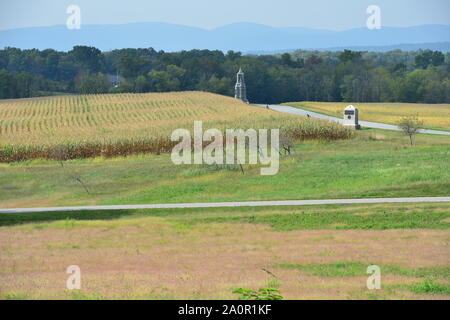 Gettsyburg la vista della battaglia che ha avuto luogo dal luglio 1-3 1863. Foto Stock