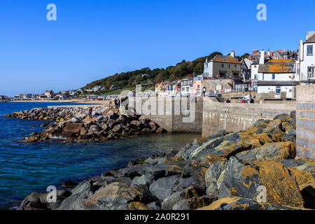 Lyme Regis south coast uk holiday resort, lo storico porto di cobb, Dorset, England, Regno Unito, GB Foto Stock