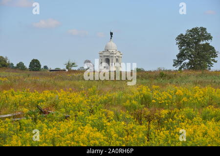 Gettsyburg la vista della battaglia che ha avuto luogo dal luglio 1-3 1863. Foto Stock