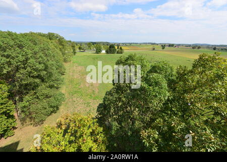 Gettsyburg la vista della battaglia che ha avuto luogo dal luglio 1-3 1863. Foto Stock