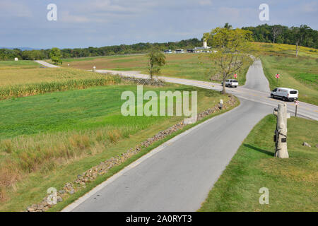 Gettsyburg la vista della battaglia che ha avuto luogo dal luglio 1-3 1863. Foto Stock