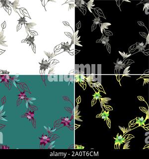 Vettore sfondo floreale. Colore estivo. Seamless floral background. Vettore di Seamless pattern. Superficie design pattern Illustrazione Vettoriale