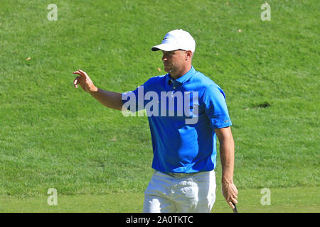 Virginia Water, UK. Xxi Sep, 2019. Alex Noren durante il round 3 della BMW PGA Championship, European Tour Golf Tournament di Wentworth Golf Club, Virginia Water, Surrey, Inghilterra. Credito: ESPA/Alamy Live News Foto Stock