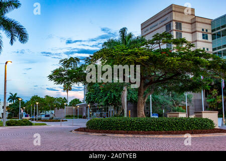 Nova Southeastern University (NSU) campus principale al crepuscolo - Davie, Florida, Stati Uniti d'America Foto Stock