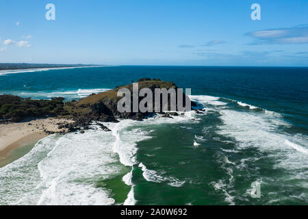 Testa Norries, nel nord est del Nuovo Galles del Sud in Australia. Guardando a Nord. Foto Stock