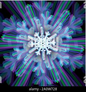 Natale segno del fiocco di neve con aberrazioni Illustrazione Vettoriale