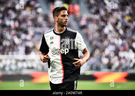 Torino, Italia. Xxi Sep, 2019. della Juventus FC in azione durante la serie di una partita di calcio tra Juventus e Hellas Verona. La Juventus ha vinto 2-1 a Allianz Stadium, a torino, Italia 21 settembre 2019 (foto di Alberto Gandolfo/Pacific Stampa) Credito: Pacific Press Agency/Alamy Live News Foto Stock