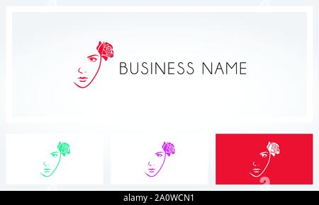 Bellezza Viso fiore Illustrazione Vettoriale