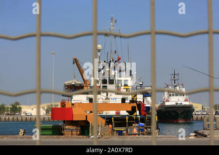 Port Zayed. 1968-1972. Abou Dhabi. Emirats Arabes Unis. / Port Zayed. 1968-1972. Emirato di Abu Dhabi. Foto Stock