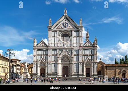 La Basilica di Santa Croce è la principale chiesa francescana in Firenze, Toscana, Italia, Foto Stock