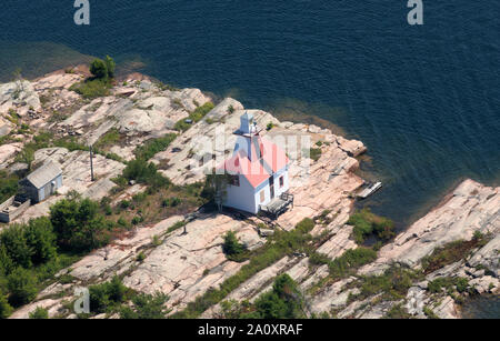 Jones Island Lighthouse dall'aria Foto Stock