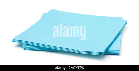 Il blu di tovaglioli di carta isolato su sfondo bianco Foto Stock