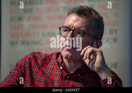 Tom Watson MP durante un evento di frangia al Partito laburista conferenza. Foto Stock