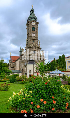 Torre della chiesa dell'abbazia Zwettl Foto Stock