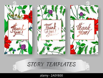 Vettore floreale di fiori di campo fiori botanica. Bianco e nero inchiostro inciso art. Sfondo di matrimonio scheda bordo decorativo. La ringrazio, rsvp invito Illustrazione Vettoriale