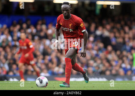 Londra, Regno Unito. Il 22 settembre, 2019. Sadio Mane di Liverpool in azione. Premier League, Chelsea v Liverpool a Stamford Bridge di Londra domenica 22 settembre 2019. Questa immagine può essere utilizzata solo per scopi editoriali. Solo uso editoriale, è richiesta una licenza per uso commerciale. Nessun uso in scommesse, giochi o un singolo giocatore/club/league pubblicazioni. pic da Steffan Bowen/ Credito: Andrew Orchard fotografia sportiva/Alamy Live News Foto Stock