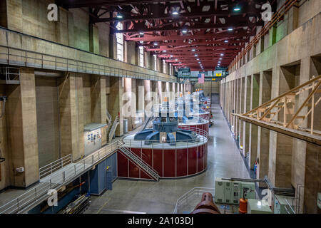 La diga di Hoover, Nevada, Stati Uniti d'America - idroelettrico generatori di potenza Foto Stock