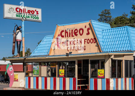 Ristorante messicano, Chileo il cibo messicano in Ruidoso, Nuovo Messico, Stati Uniti d'America. Foto Stock