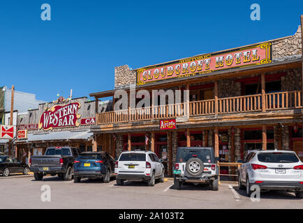 Storico Burro Street e Cloudcroft Hotel a Cloudcroft, New Mexico, Otero County, Stati Uniti. Foto Stock