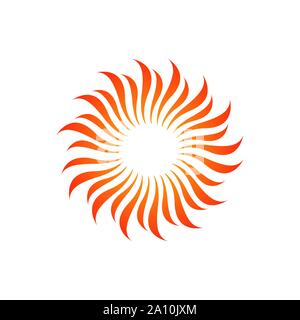 Giallo arancione Sun logo design icona vettore illustrazione Illustrazione Vettoriale