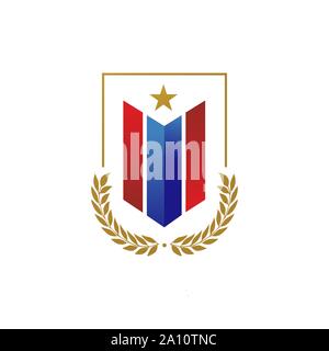 Orgoglio del logo patriottica design badge emblema elementi icone vettoriali Illustrazione Vettoriale