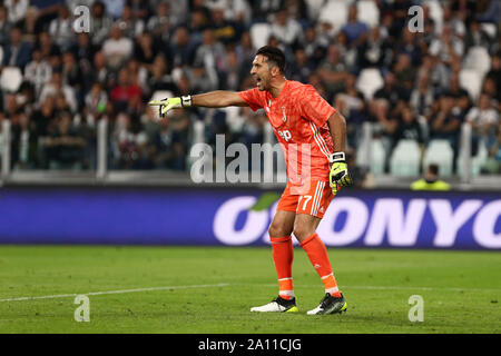 Torino, Italia. 21 settembre 2019. Campionato italiano A. Juventus FC vs Hellas Verona. Gianluigi Buffon della Juventus FC. Foto Stock