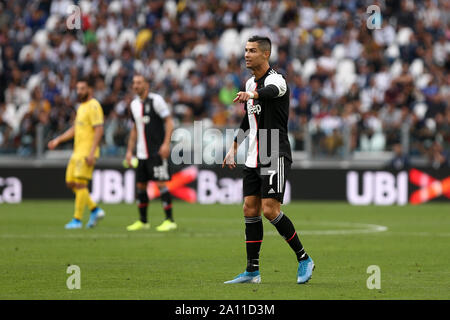 Torino, Italia. 21 settembre 2019. Campionato italiano A. Juventus FC vs Hellas Verona. Cristiano Ronaldo della Juventus FC. Foto Stock
