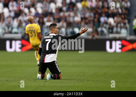 Torino, Italia. 21 settembre 2019. Campionato italiano A. Juventus FC vs Hellas Verona. Cristiano Ronaldo della Juventus FC. Foto Stock