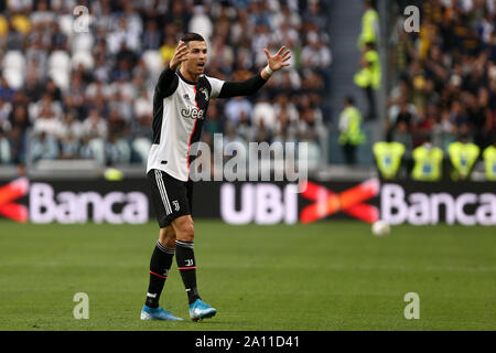 Torino, Italia. 21 settembre 2019. Campionato italiano A. Juventus FC vs Hellas Verona. Cristiano Ronaldo della Juventus FC. Foto Stock