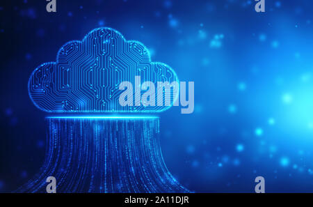 2d illustrazione del Cloud Computing, concetto, la tecnologia di cloud computing internet sfondo concept Foto Stock