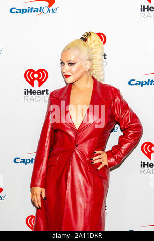 Settembre 20, 2019, Las Vegas, Nevada, U.S: Christina Aguilera arriva al iHeartRadio Music Festival a T-Mobile Arena di Las Vegas, Nevada (credito Immagine: © Daniel DeSlover/ZUMA filo) Foto Stock