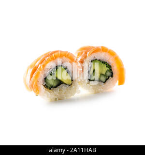 Sushi california roll isolati su sfondo bianco Foto Stock