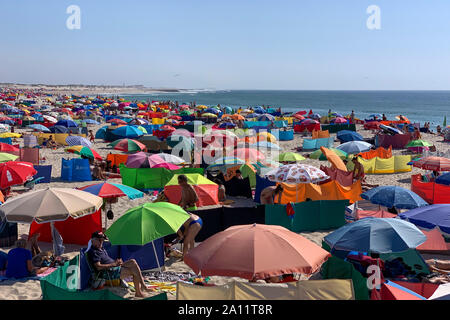 Settembre, 2019 - Praia da Barra durante l'estate. Foto Stock