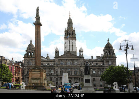 Glasgow Scozia George Square Glasgow City Chambers Foto Stock