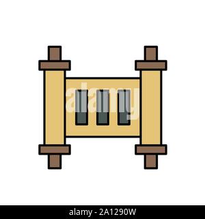 Storici o di religione scorrere thin line icona isolato su bianco. Illustrazione Vettoriale