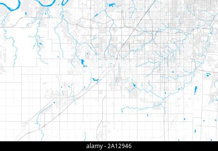 Ricco di vettore dettagliata mappa area di Olathe, Kansas, Stati Uniti d'America. Mappa modello per arredamento di casa. Illustrazione Vettoriale