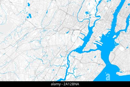 Ricco di vettore dettagliata mappa area di Elisabetta, New Jersey, USA. Mappa modello per arredamento di casa. Illustrazione Vettoriale