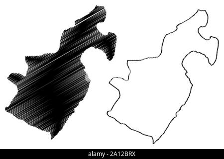 Barahona provincia (Repubblica Dominicana, Hispaniola, Province della Repubblica Dominicana) mappa illustrazione vettoriale, scribble schizzo Barahona mappa Illustrazione Vettoriale