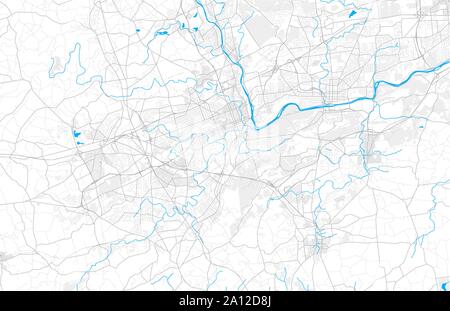 Ricco di vettore dettagliata mappa area di Allentown, Pennsylvania, USA. Mappa modello per arredamento di casa. Illustrazione Vettoriale