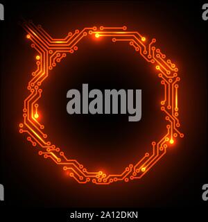 Vettore caldo rosso astratta scheda di circuito lo sfondo con il posto per il contenuto Illustrazione Vettoriale