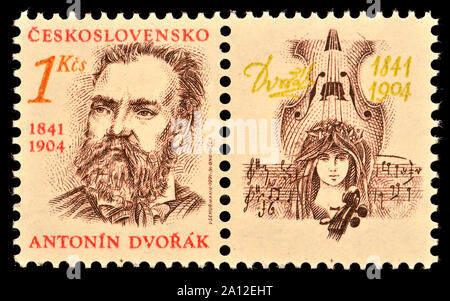 Cecoslovacco francobollo (1991): Antonin Dvorak (1841-1904), compositore ceco Foto Stock