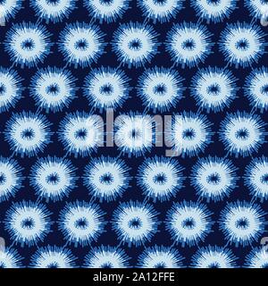 Vettore di perfetta configurazione astratta con forme circolari in blu indaco Illustrazione Vettoriale