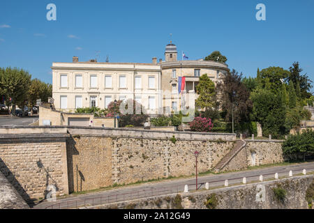 La storica città di Castillon La Bataille nella Gironda Dipartimento di Nouvelle-Aquitaine nel sud ovest della Francia Foto Stock